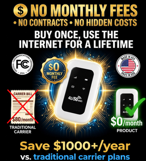 [Global Coverage, Free for Life] Boundless Portable Wi-Fi– 🛡️, No Contract, No Hidden Costs