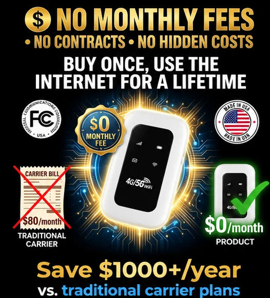 🌎[Global Coverage, Free for Life] Boundless Portable Wi-Fi– 📶, No Contract, No Hidden Costs