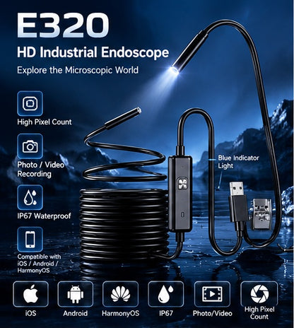 💥LIMITED-TIME 50% OFF!🔥High-Resolution Waterproof Industrial Endoscope Camera