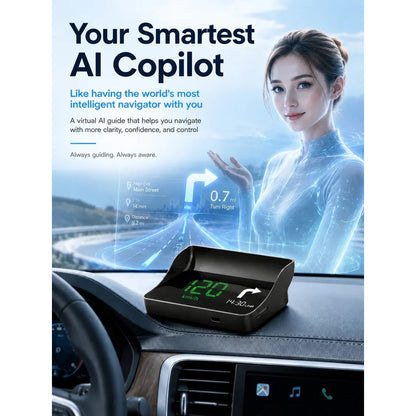 【Smart In-Car HUD Co-Pilot】Works on Sedans, SUVs, Pickups, RVs, and More! 30-Day Risk-Free Trial