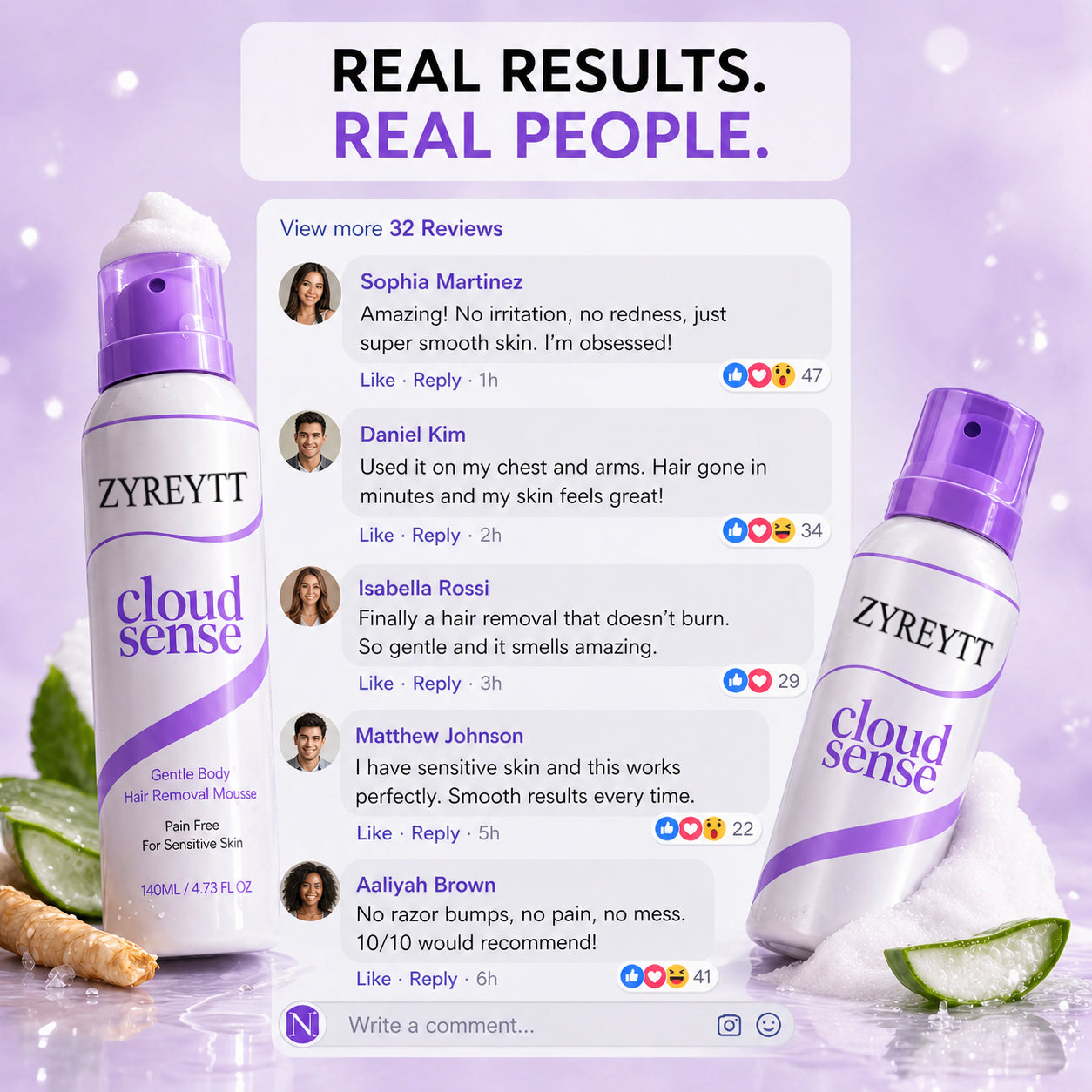 ZYREYTT Pain-Free Hair Removal Cream