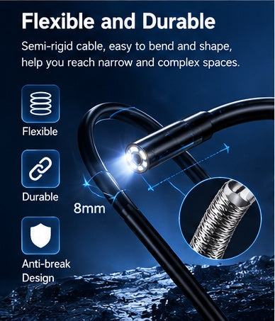 💥LIMITED-TIME 50% OFF!🔥High-Resolution Waterproof Industrial Endoscope Camera