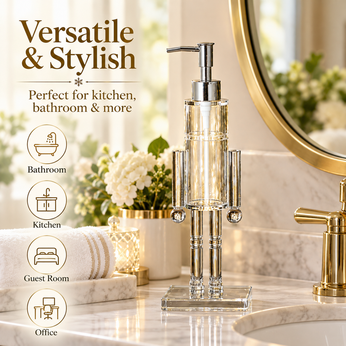 💎 Decorative Nutcracker Soap Dispenser for a Festive Home