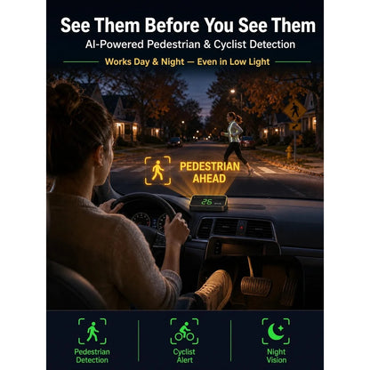 【Smart In-Car HUD Co-Pilot】Works on Sedans, SUVs, Pickups, RVs, and More! 30-Day Risk-Free Trial