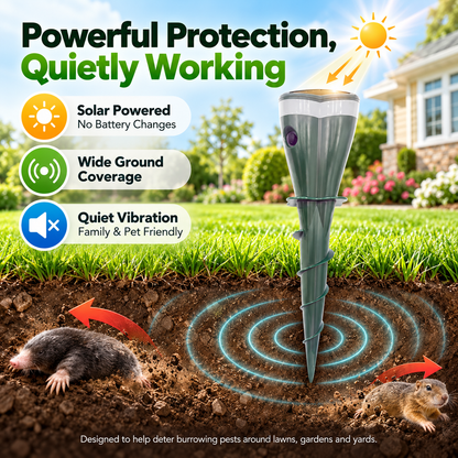🔥 Solar-Powered Ultrasonic Animal Repeller with Flame Light & Siren Alarm