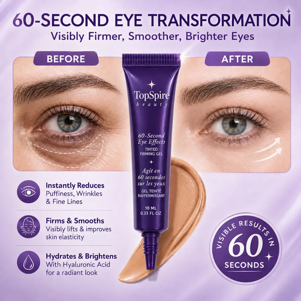 TopSpire 60 Second Effects Tinted Firming Gel - Under Eye Cream For Puffiness And Bags Under Eyes