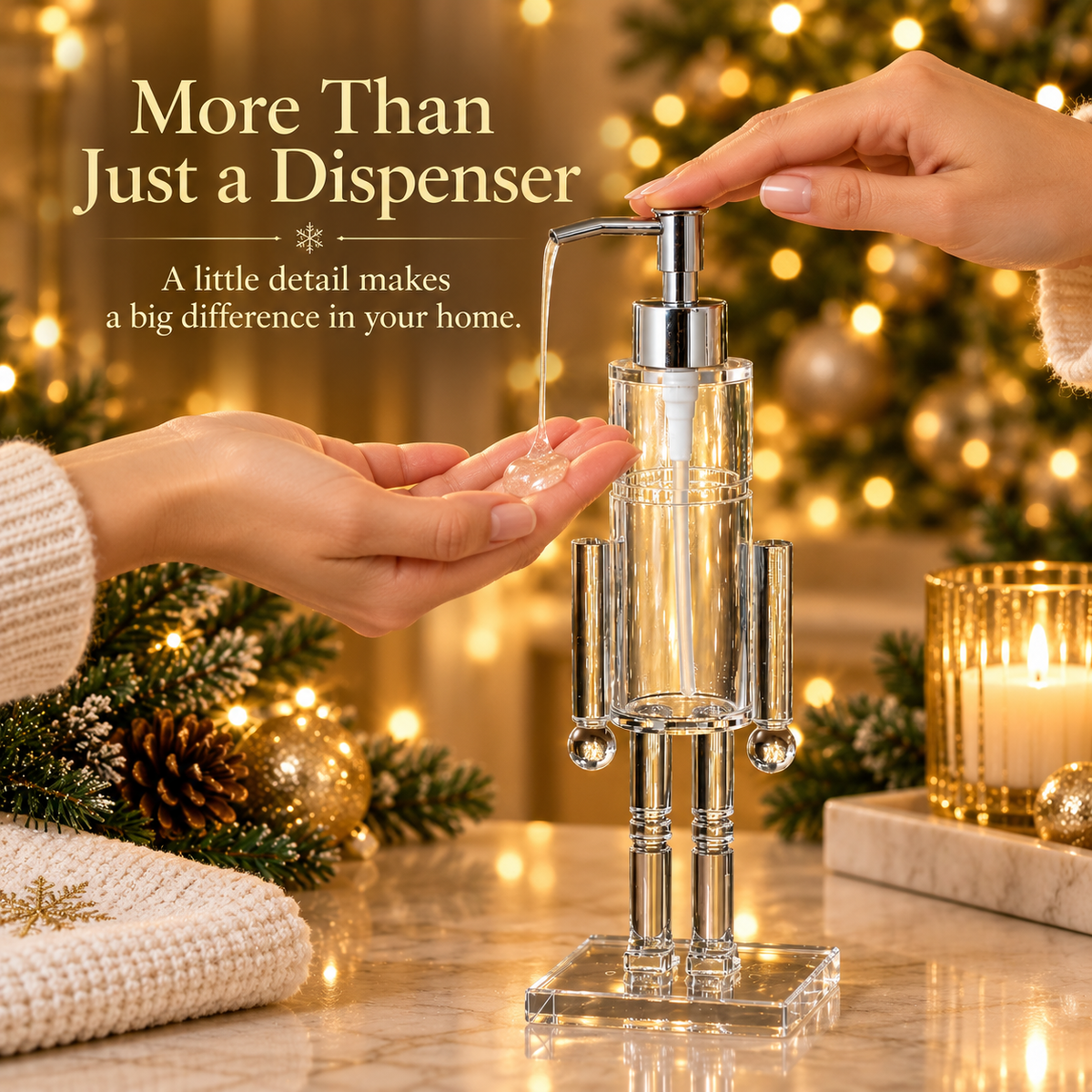 💎 Decorative Nutcracker Soap Dispenser for a Festive Home