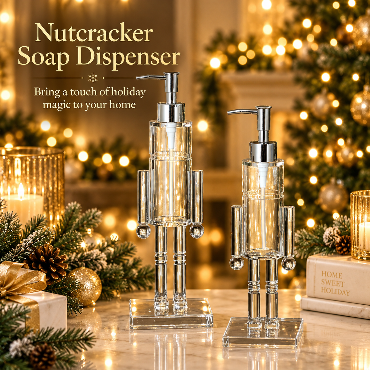 💎 Decorative Nutcracker Soap Dispenser for a Festive Home