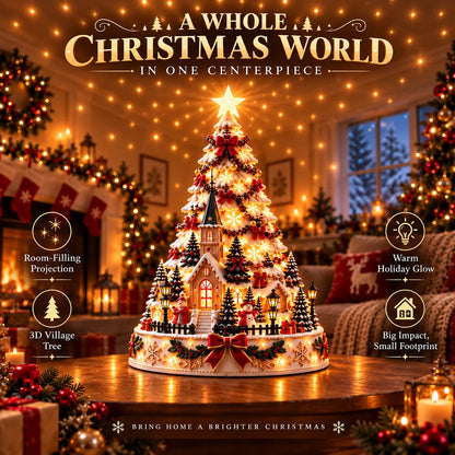 🎄Christmas Village Projection Centerpiece – 4 Themed Villages
