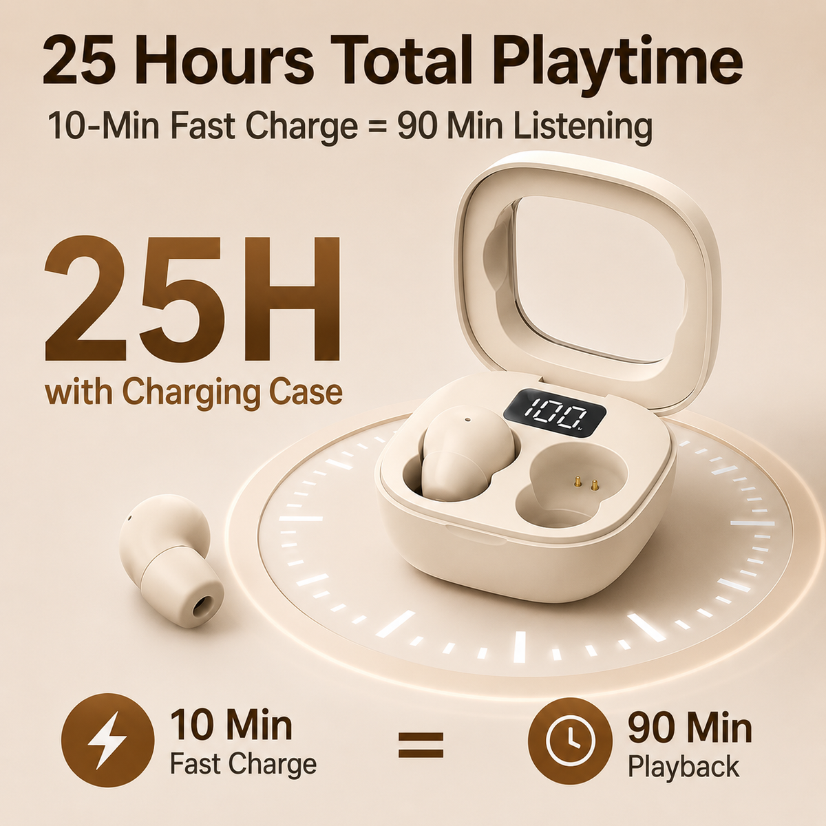 🎧 Invisible Wireless Earbuds – 0.08oz, 25Hr Noise Cancelling, Side-Sleeper Comfort