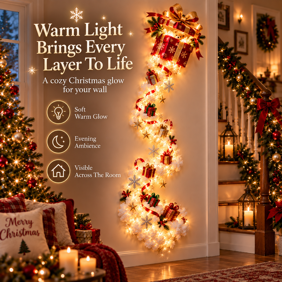 Magical Christmas Wall Light – Create a Holiday Wonderland Without Taking Up Space
