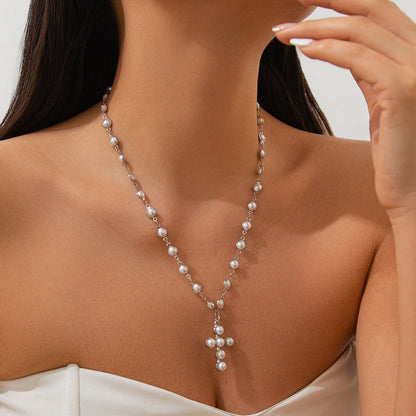 fashionable and imitation pearl bead collarbone chain