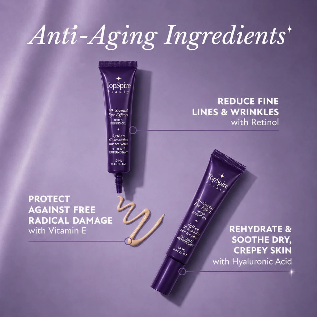TopSpire 60 Second Effects Tinted Firming Gel - Under Eye Cream For Puffiness And Bags Under Eyes