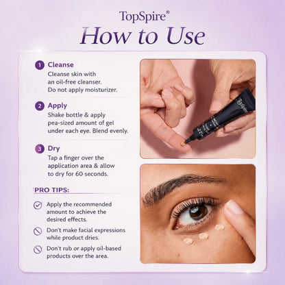 TopSpire 60 Second Effects Tinted Firming Gel - Under Eye Cream For Puffiness And Bags Under Eyes