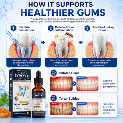 Zyreytt® Oral Repair Solution 🦷 — Inspired Mouthwash for Gumline Care, Plaque Defense & Fresher Breath