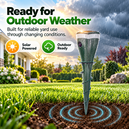 🔥 Solar-Powered Ultrasonic Animal Repeller with Flame Light & Siren Alarm