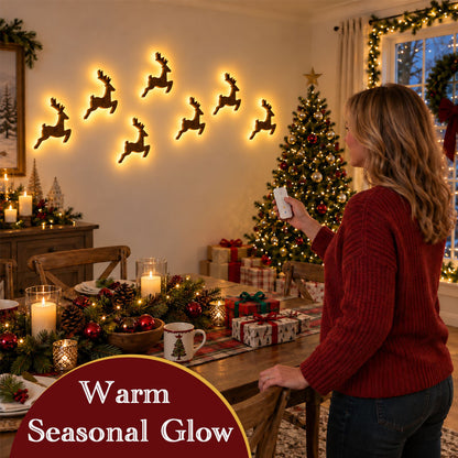🎄Bring Christmas Magic Home – Glowing Reindeer Wall Decor