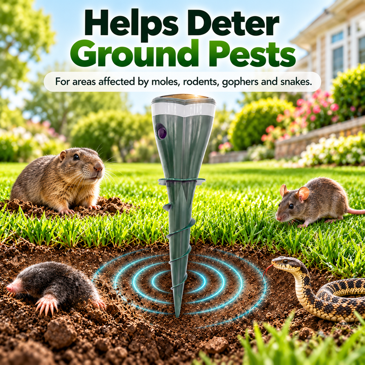 🔥 Solar-Powered Ultrasonic Animal Repeller with Flame Light & Siren Alarm