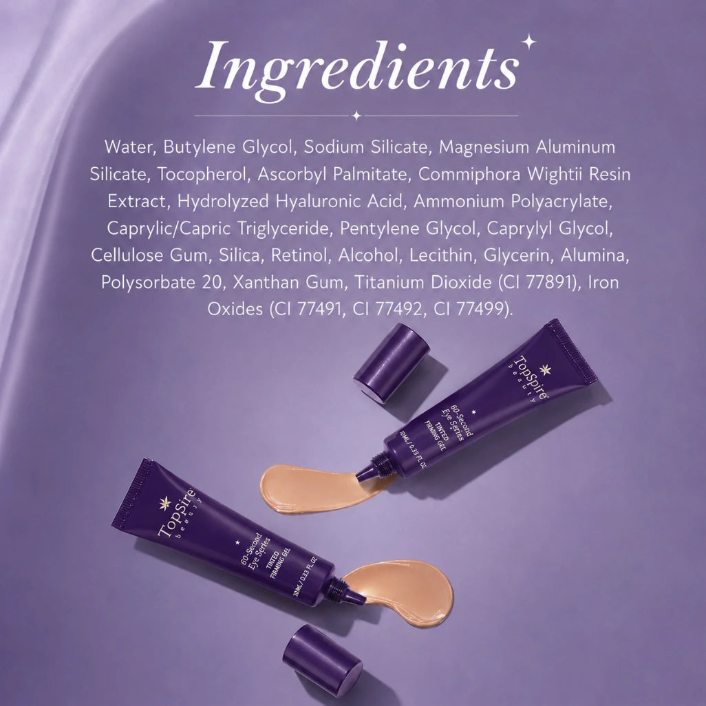 TopSpire 60 Second Effects Tinted Firming Gel - Under Eye Cream For Puffiness And Bags Under Eyes