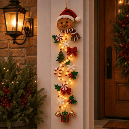⏳ Last Day 49% OFF –🎄✨ Create a Warm Christmas Welcome — Lighted Holiday Door Hanger for Your Front Door & Porch