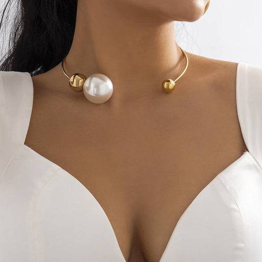 pearl round bead necklace for women