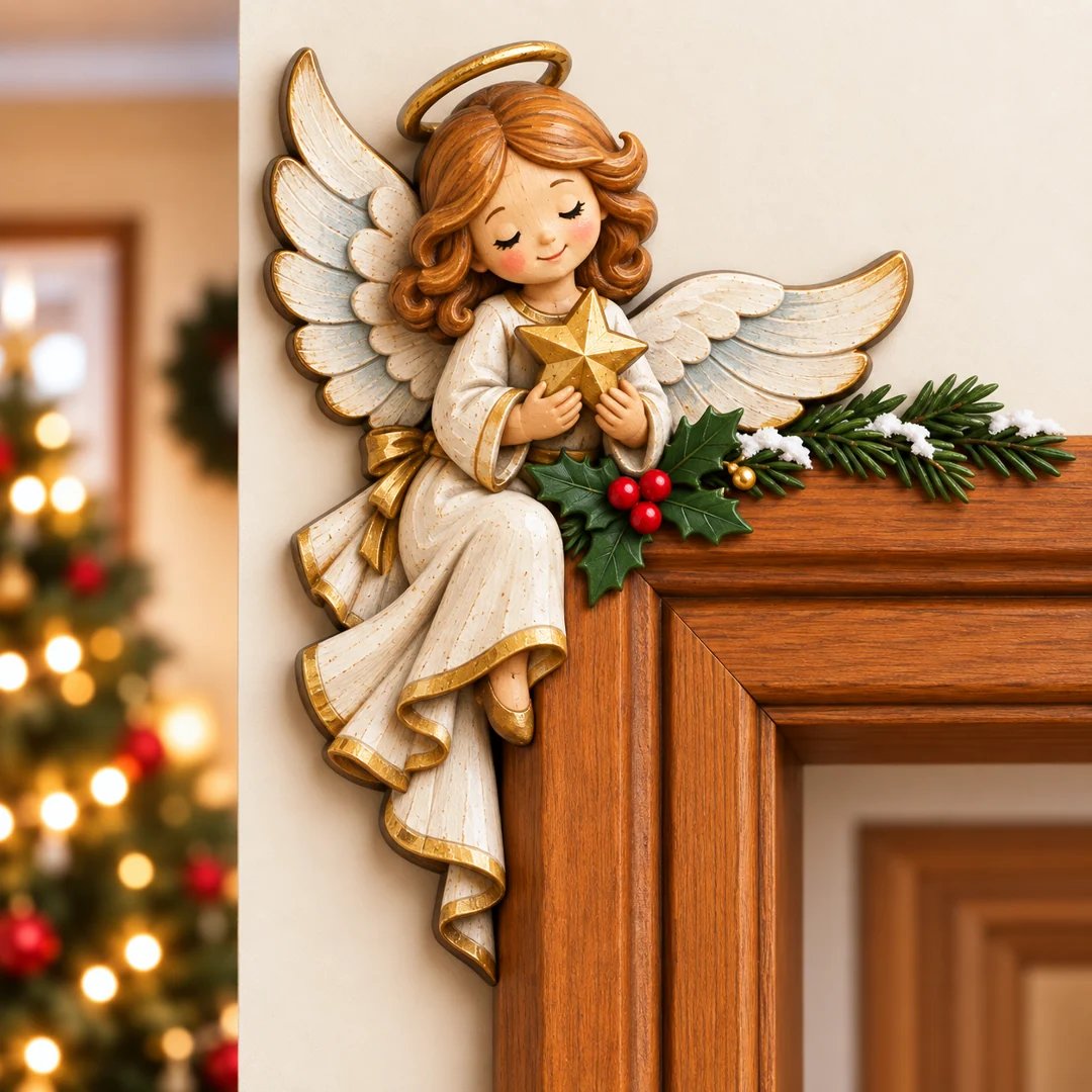 Christmas Peekaboo Door Frame Corner Decor – 3D Holiday Character Decoration