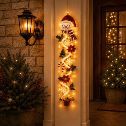 ⏳ Last Day 49% OFF –🎄✨ Create a Warm Christmas Welcome — Lighted Holiday Door Hanger for Your Front Door & Porch