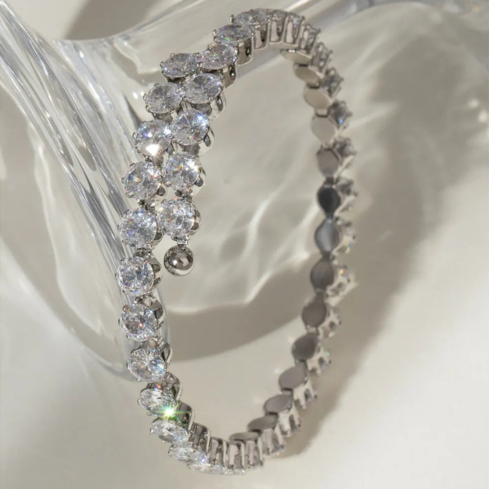 Stainless Steel Inlaid Zircon Bracelet