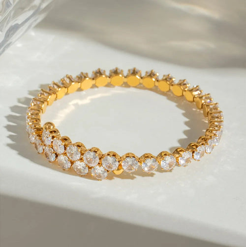 Stainless Steel Inlaid Zircon Bracelet