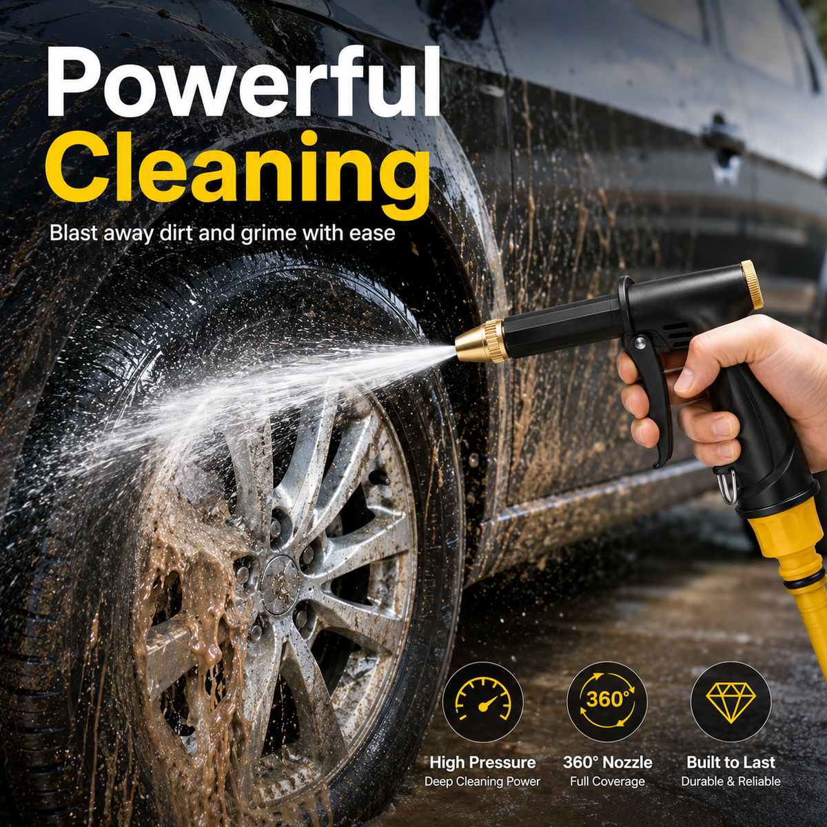 🔥55% OFF TODAY💦Powerful Turbo High-Pressure Water Cannon PremiumWater Gun for Cars & Gardens
