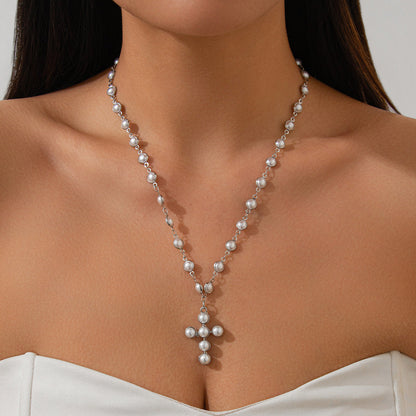 fashionable and imitation pearl bead collarbone chain