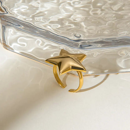 Gold-Plated Stainless Steel Star Ring