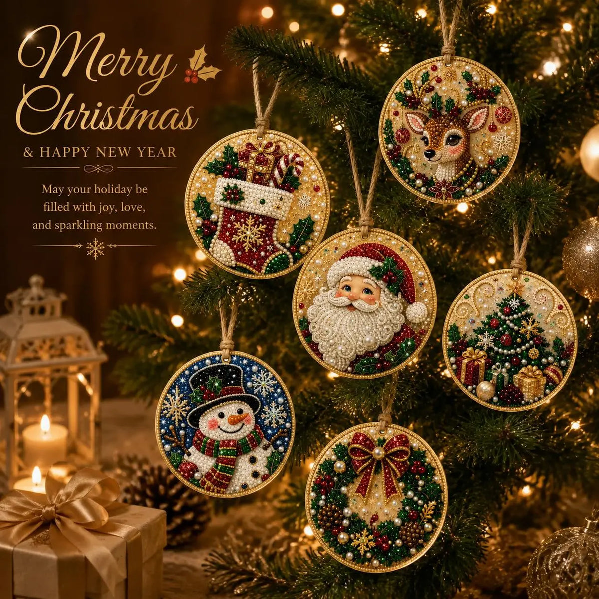 DIY Diamond Painting Christmas Ornaments for a More Festive Tree🎄