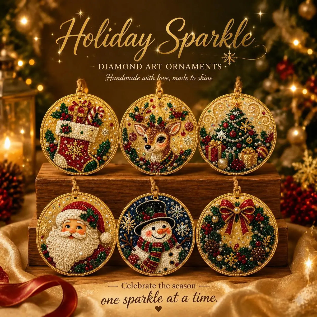 DIY Diamond Painting Christmas Ornaments for a More Festive Tree🎄