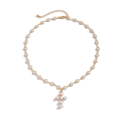 fashionable and imitation pearl bead collarbone chain