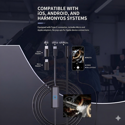 💥LIMITED-TIME 50% OFF!🔥High-Resolution Waterproof Industrial Endoscope Camera