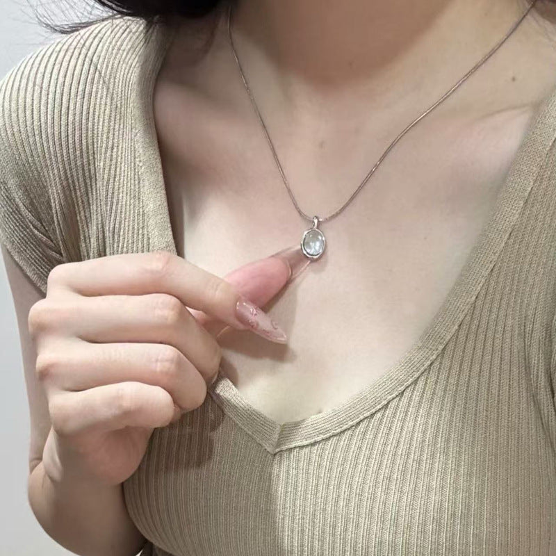 Moonstone Aquamarine Necklace - Luxury Minimalist Choker