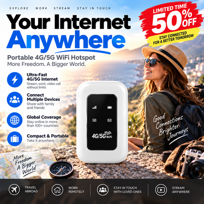 [Global Coverage, Free for Life] Boundless Portable Wi-Fi– 🛡️, No Contract, No Hidden Costs