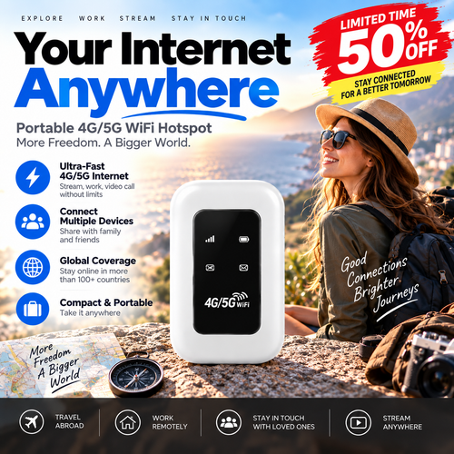 [Global Coverage, Free for Life] Boundless Portable Wi-Fi– 🛡️, No Contract, No Hidden Costs
