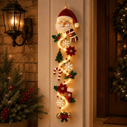 ⏳ Last Day 49% OFF –🎄✨ Create a Warm Christmas Welcome — Lighted Holiday Door Hanger for Your Front Door & Porch
