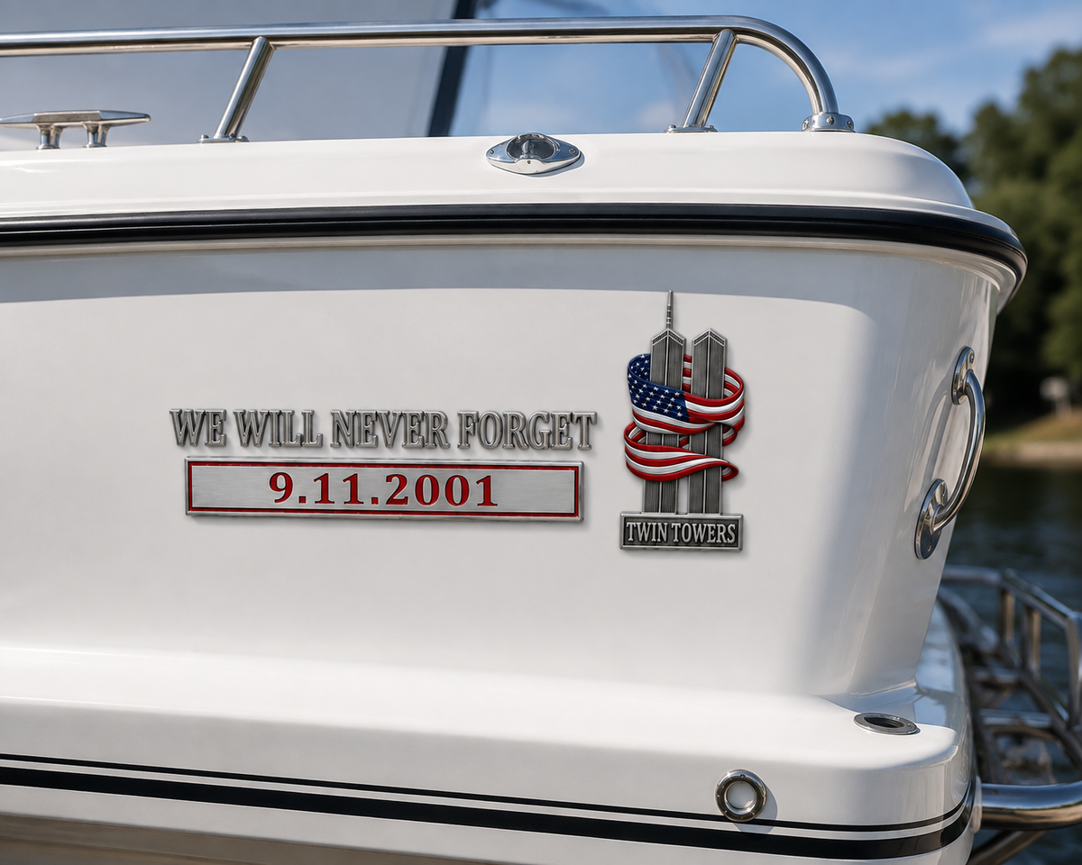 We Will Never Forget – 9.11.2001 Memorial Car Emblem