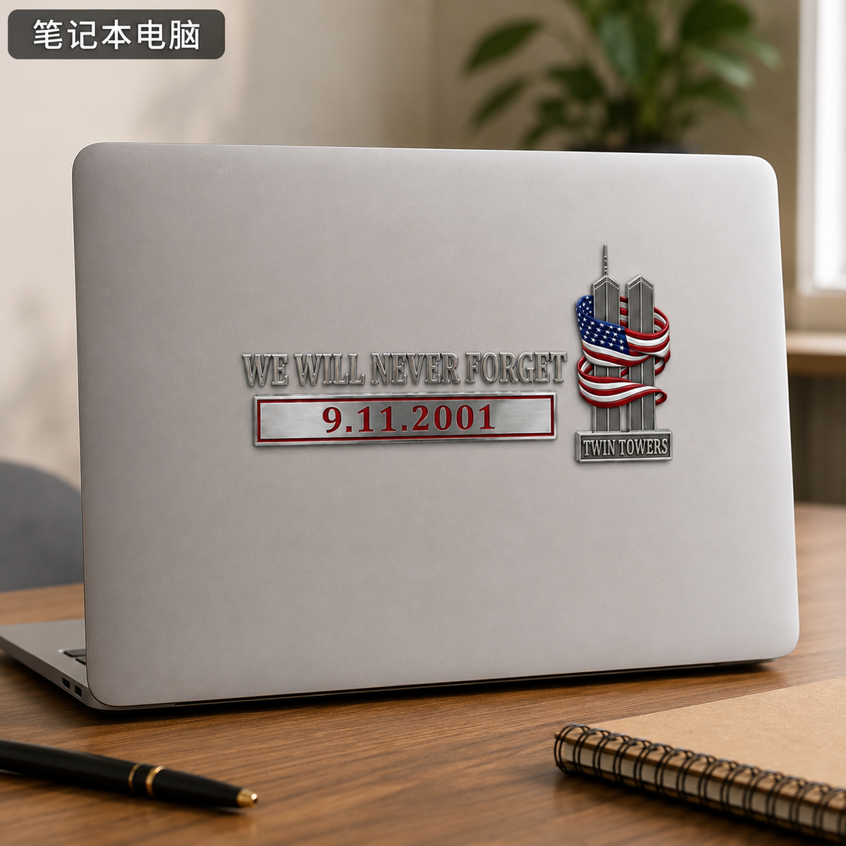 We Will Never Forget – 9.11.2001 Memorial Car Emblem