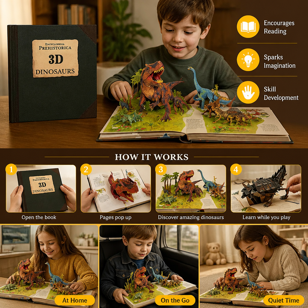 🌞 SUMMER SALE: Save 50% on your favorite products! Interactive 3D Pop-Up Dinosaur Encyclopedia