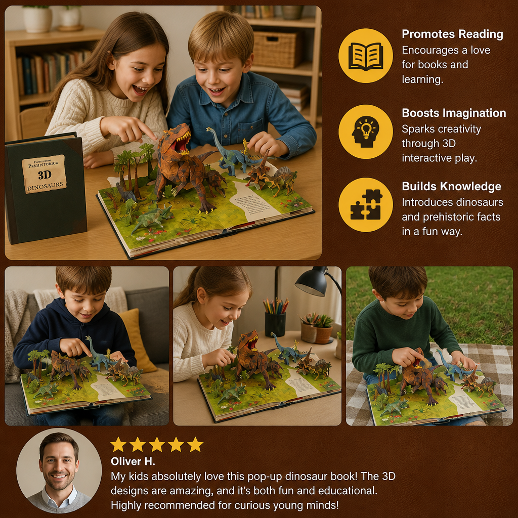 🌞 SUMMER SALE: Save 50% on your favorite products! Interactive 3D Pop-Up Dinosaur Encyclopedia