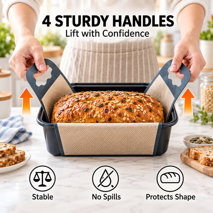 🍞Premium Food-Grade Silicone Bread Loaf Pan Liners | Easy Lift & Mess-Free Sourdough Baking 💛