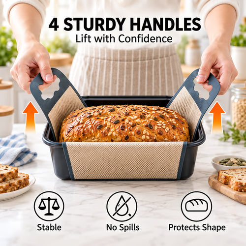 🍞Premium Food-Grade Silicone Bread Loaf Pan Liners | Easy Lift & Mess-Free Sourdough Baking 💛