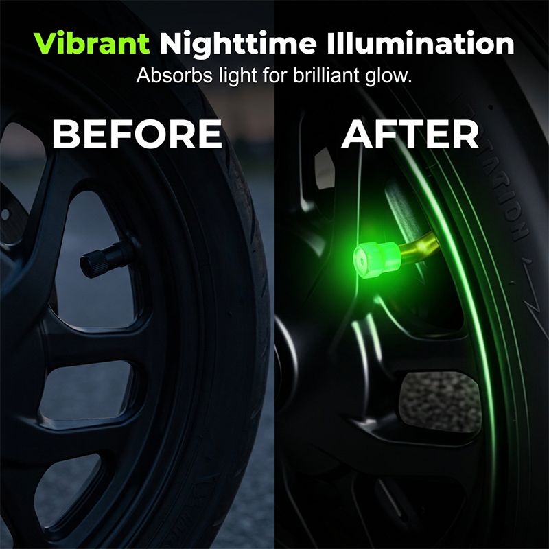 🚗 Glow-in-the-Dark Tire Valve Caps