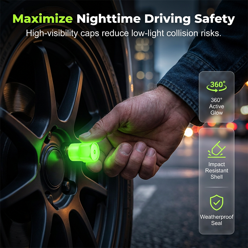 🚗 Glow-in-the-Dark Tire Valve Caps