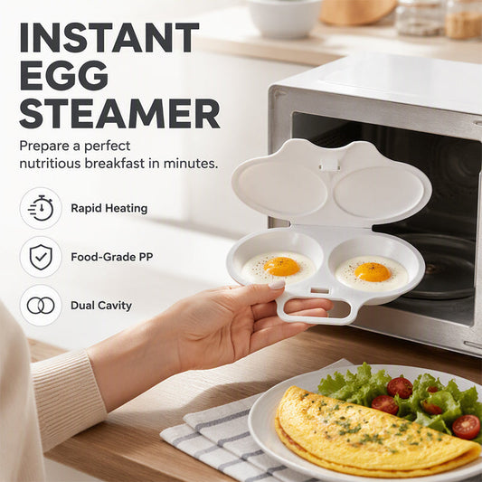 🔥-Cavity Microwave Egg Poacher – Quick Oil-Free Egg Cooker for Easy Breakfasts